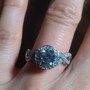 Simulated Diamond Sterling Silver Ring (Size 8)